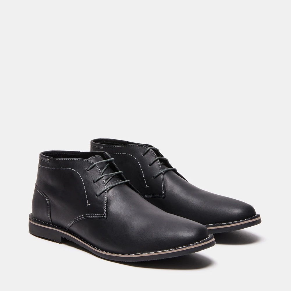 Steve Madden Men’s Black Leather Chukka Boots - Picture 3 of 11